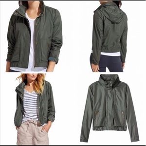 Athleta Army Green Moto Windbreaker Jacket • Small